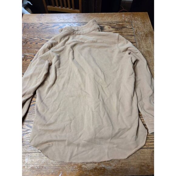 Frank & Eileen  Eileen Sweatshirt Button Up Triple Fleece in toasted brown/tan s - Picture 5 of 5